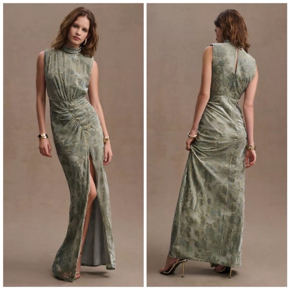 Anthropologie Green Maxi Dress
